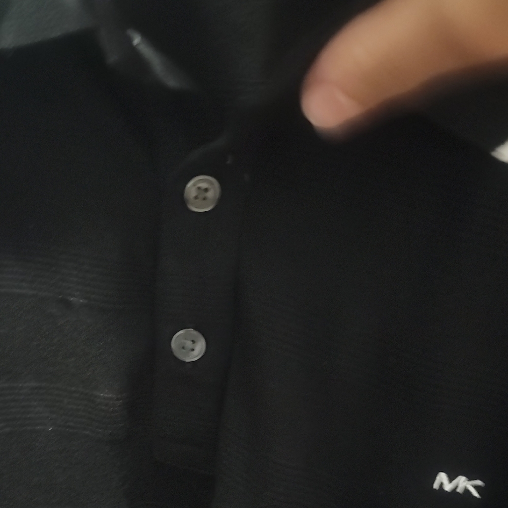 Michael Kors Black Polo Shirt with White Trim - Picture 3 of 6